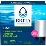 Brita Replacement Water Filter for Faucet Mount, Removes 99% of Lead, Sink Filtration System, Chrome, 2 Count