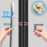 Magnetic Screen Door 72 x 80 in, Thicker 265g/㎡ Mesh, Reversible Left Right Side Opening Wide Magnetic Screen Door, Upgraded-Model Full Strip Magnets for Sliding & French Doors