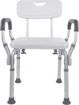 Vaunn FSA/HSA Eligible Medical Shower Chair Bath Seat with Padded Arms, Removable Back and Adjustable Legs for Bathtub Safety and Supports Weight up to 350 lbs