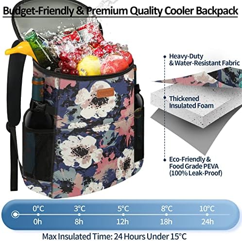 Camping Cooler Backpack 30 Cans, Soft Backpack Coolers Insulated Leak Proof Travel Cooler Bag Waterproof Lunch Picnic Beach Work Trip Thermal Bag Drink Beverage Beer Bag Cooler