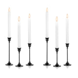 Nuptio Black Candle Holder Candlestick Holders Candle Sticks Holder Tapered Candle Holder Gothic Taper Candle Holders for Halloween Christmas Party Mantel Dinner Home Decoration 2 Sets(6 Pcs)