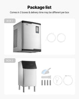 VEVOR Commercial Ice Maker Machine, 800LBS/24H Ice-Making Machine with 300LBS Stainless Steel Storage Bin, Auto Self-Cleaning Ice Maker with Touchscreen for Bar Cafe Restaurant Business Commercial