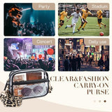 Missnine Clear Bag for Stadium Events Quilted Clear Purse for Women Stadium Approved PVC Crossbody Concert Bag