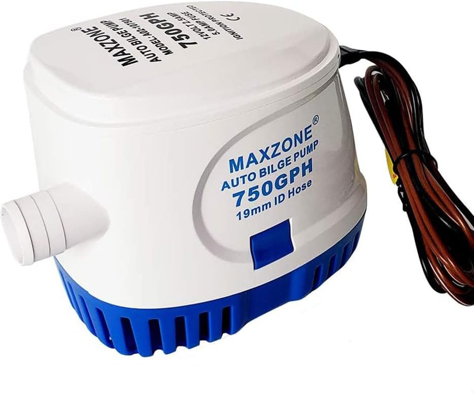 Submersible Boat Bilge Water Pump 12v 1100gph Automatic Marine Bilge Pump for Ponds, Pools, Spas Silent, Boat Caravan RV Submersible