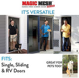 Magic Mesh Deluxe, Black | Magnetic Screen Door, Heavy Duty, Magnetic Closure, Door Net, Patio Screen, Sliding Door Screen, Bug Screen for Doorways, Kid & Pet Friendly | Size 39" x 83" (Pack of 2)