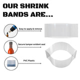 Supplement and Supply 215 x 28 mm Clear Perforated Shrink Band for Tubs, Containers, Large Canisters and More. [Compatible Diameter: 5"] - Bundle of 1,000