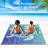 Beach Blanket, Waterproof Sandproof Beach Mat Oversized 79 X 83 Inch for 4-6 Adults, Lightweight Picnic Blanket, Portable Picnic Mat for Outdoor Travel Camping Hiking with 4 Stakes & 4 Corner Pocket