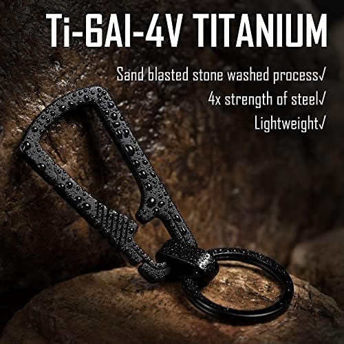 KeyUnity Titanium Carabiner Keychain Clip, Quick Release EDC Key Holder Organizer with Key Ring