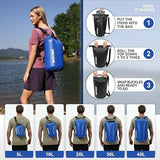 MARCHWAY Floating Waterproof Dry Bag Backpack 5L/10L/20L/30L/40L, Roll Top Sack Keeps Gear Dry for Kayaking, Rafting, Boating, Swimming, Camping, Hiking, Beach, Fishing
