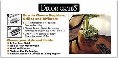 Decor Grates STH612 Classic Collection Floor Register, 6x12 Inches, Textured Black