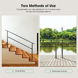 VIVOSUN Outdoor Handrail, 5 Step Stair Handrai, 69" x 36" Fits 1 to 5 Steps, Wrought Mattle Iron Handrail for Concrete Steps, Porch Steps, One-Step Assembly, Black