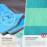 POPCHOSE Beach Blanket, Sandfree Beach Mat ‎108"x85.2"/83"x78" for 7 Persons, Extra Large Beach Blanket Waterproof Sandproof with 6 Stakes, Easy to Clean, Lightweight Compact Beach Accessories