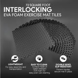 BalanceFrom Puzzle Exercise Mat with EVA Foam Interlocking Tiles for MMA, Exercise, Gymnastics and Home Gym Protective Flooring, Multiple Sizes and Colors