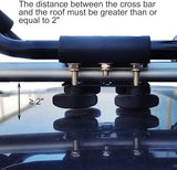 2 Pairs Kayak Rack J-Bar Car Roof Rack for Canoe Carrier SUP Paddle Surfboard Mount on Car SUV and Truck Crossbar, Includes 4 Pcs Roof Rack Tie Down Straps.