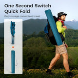 LET'S CAMP Camping Chair 2 Pack Folding Chair with 3-Can Cooler Bag Portable Lawn Chair with Cup Holder,Storage Pocket, Supports 225LBS, Collapsible Chair for Camp, Beach, Picnic (Blue)