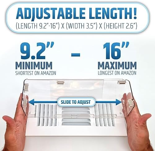 Powerful Magnetic Vent Air & Heat Deflector (3 Pack) for Ceiling, Floor and Wall - Will Never Fall Off - Adjustable from 9.2” to 16” - Super Strong Neodymium Magnets (Upgraded Design) | Patent Pending