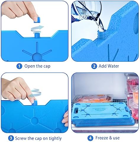 OUTXE Ice Packs for Coolers - Large- 10 x 13 Inch, Space Saving - Reusable, Long Lasting, Cold Freezer Packs for Coolers&Totes to Keep Food Fresh