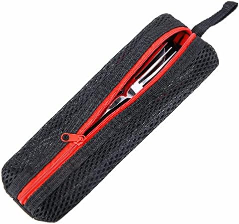 Outdoor Camping Mess Kit - 1 to 2 persons Camping Dishes Includes Cups, Bowls, Dishes, Knives, Forks, Spoons, Etc, Camping Dinnerware Set with Mesh Bag is Easy to Carry Camping Tableware Set