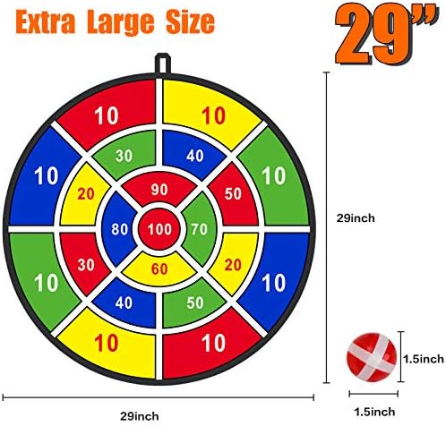 BooTaa 29" Large Dart Board for Kids, Kids Dart Board with Sticky Balls, Boys Toys, Indoor/Sport Outdoor Fun Party Play Game Toys, Birthday Gifts for 3 4 5 6 7 8 9 10 11 12 Year Old Boys Girls