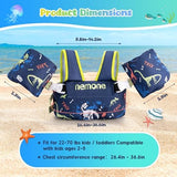 NEMONE Toddler Swim Vest for 22-70 lbs Kids Floaties Swim Jacket with Arm Water Wings for Girls Boys 2 3 4 5 6 7 Years Old Sea Beach Pool