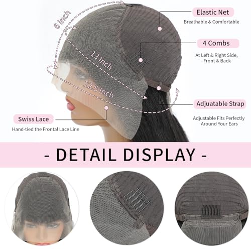 Jamoro 13x6 Lace Front Wigs Human Hair 200% Density 28 Inch Body Wave Lace Front Wigs Human Hair Pre Plucked Real Human Hair Wig with Baby Hair Glueless Wigs Human Hair Lace Front Wigs