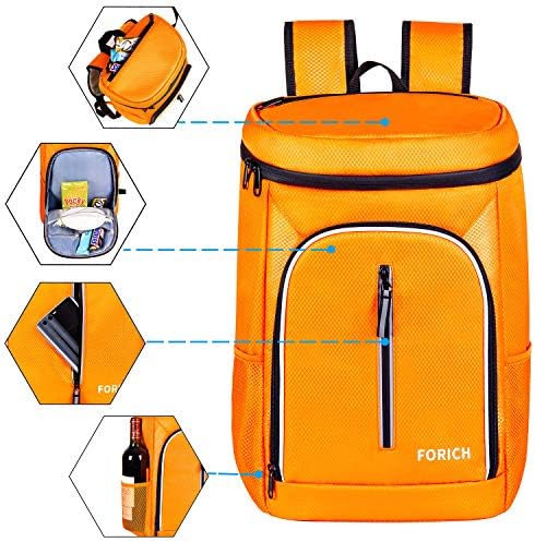 FORICH Soft Cooler Backpack Insulated Waterproof Backpack Cooler Bag Leak Proof Portable Small Cooler Backpacks to Work Lunch Travel Beach Camping Hiking Picnic Fishing Beer for Men Women
