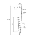 American Ground Screw Model 2 Premium No Dig Ground Anchor - Post & Flag Pole Base Ground Mount - Screw in Post Stake, 22" Inch Long, (Fits Round Poles 1” - 2 3/8") Replacement Fence Post Anchor DIY