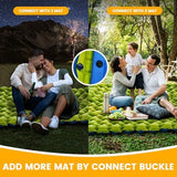 Camping Sleeping Pad, 4in Thick Ultralight Inflatable Camping Mat with Pillow, Built-in Foot Pump Sleeping Mat, Wide Compact Camping Pad for Travel Tent Hiking Backpacking Trip Car Camp Gear