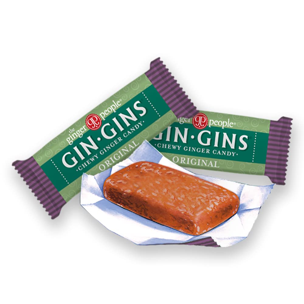 GIN GINS Original Ginger Chews Made w/Fresh Ginger 1lb 1Pk