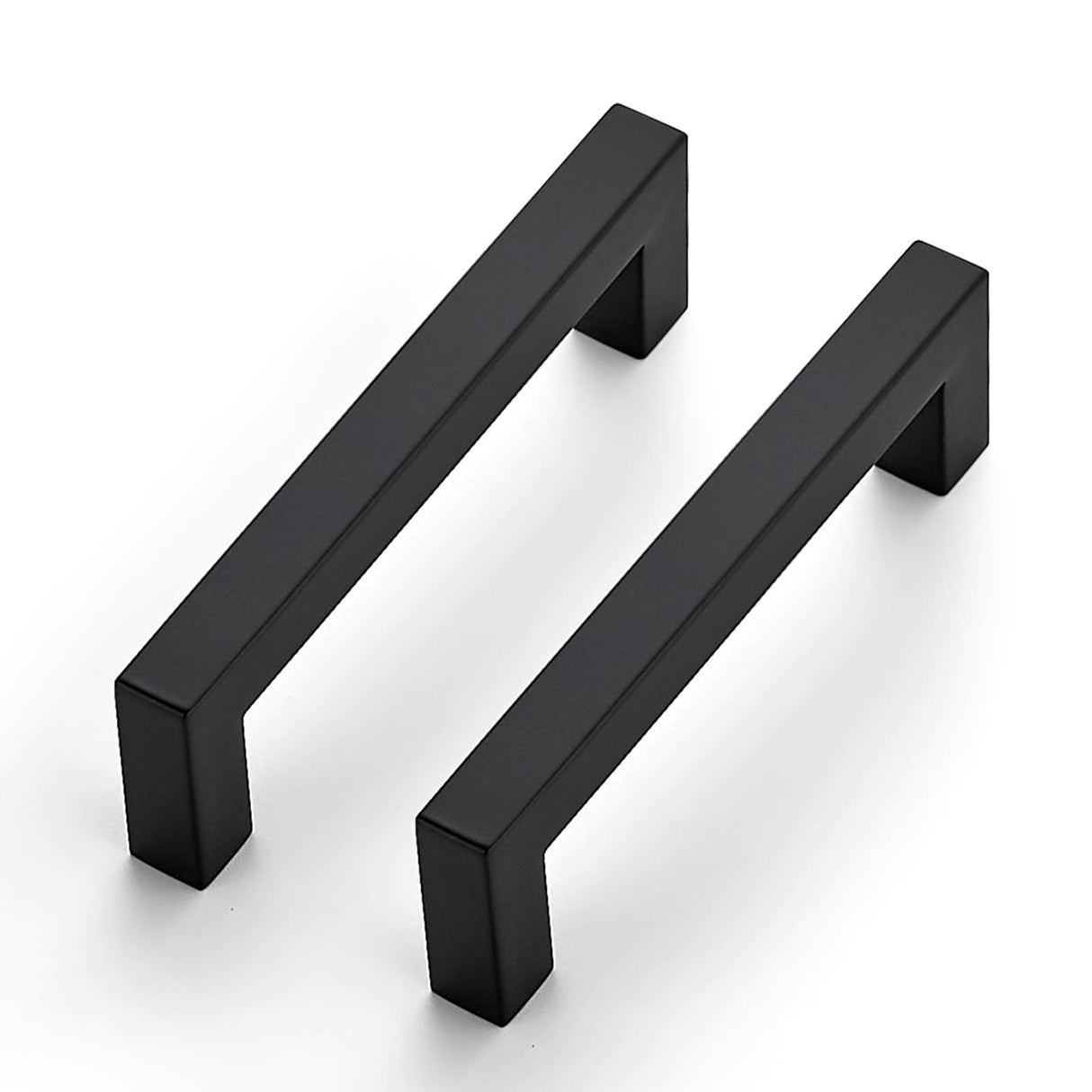 JOY DECOR 20 Pack Cabinet Handles, Black Cabinet Pulls, 3-3/4 Inch Kitchen Closet Handles Square Drawer Pulls Stainless Steel Drawer Hardware, 96mm Hole Centers