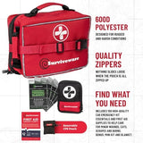 Surviveware 238 Pcs Comprehensive Premium Survival First Aid Kit - Medical Emergency Kit for Travel Camping Gear, Home Essentials & Outdoor Emergencies - HSA & FSA Eligible Survival Kit