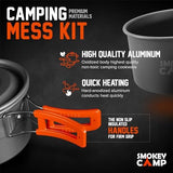 Camping Cookware Mess Kit Set with Stove - Backpacking Camping Pots and Pans Set, All in One Non-Stick Camping Cooking Set, Portable Stove, Hiking, Picnic, Outdoor & Camping Cookware Set