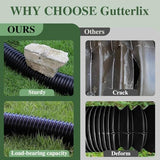 1 Pack Flexible Gutter Downspout Extensions Extendable from 21" to 67", Downspout Extender Comes with Adapters, Thickened Down spout Drain Extension for Rainwater Drainage(Black)