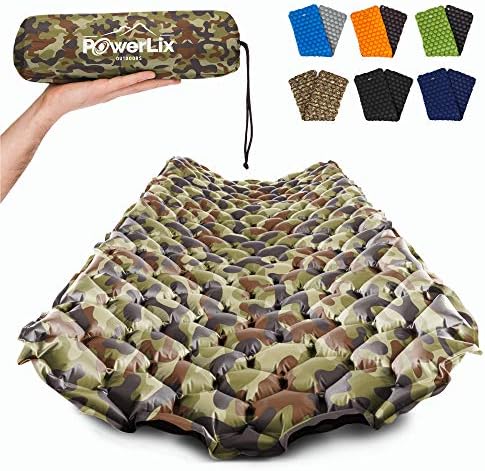 POWERLIX Camping Sleeping Pad - Ultralight Inflatable Camping Mattress Sleeping Mat for Backpacking, Hiking, Compact Lightweight Sleeping Pad, Inflation Bag/Repair Kit Included