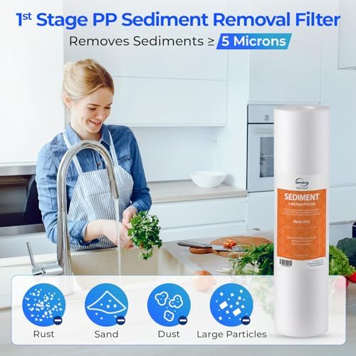 iSpring F7-GAC NSF Certified 1-Year Replacement Filter Cartridge Pack, 7-Count for Standard 5-Stage Reverse Osmosis (RO) Systems