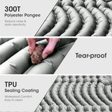 Double Sleeping Pad Self-Inflating 4" Thick for 2 Person Camping - Built-in Foot Pump, Ergonomic Pillow & Ultra-Portable Design for Backpacking, Hiking, Tent Use