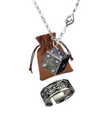 Mvaeizluex 2-Piece Anime Necklace & Ring Set for Cosplay Accessory, Fan Collectible Costume Jewelry