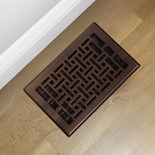 Decor Grates AJH610-RB Oriental Floor Register, 6 x 10 Inches, Rubbed Bronze Finish