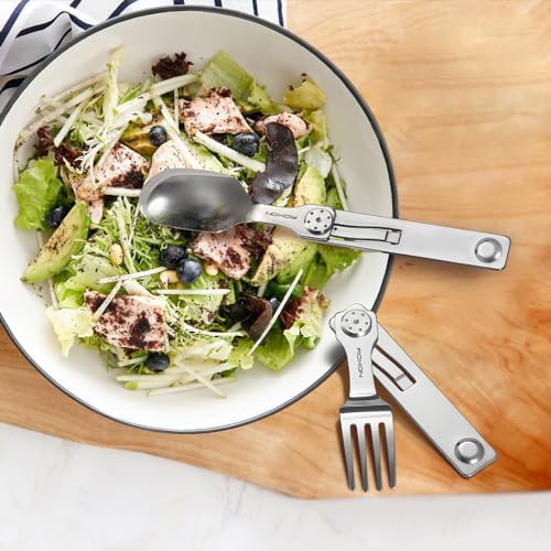 Roxon C2 Camping Utensil 2 in 1 Detachable Folding Cutlery with Fork & Spoon for Outdoor, Camping, Hiking, Easy to Carry Highly Practical Tableware