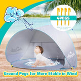 Monobeach Baby Beach Tent Pop Up Portable Shade Pool UPF50+ UV Protection Sun Shelter for Infant with Easy Set Up Canopy (Silver Beach Tent)