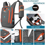 Esup 15L Small Hiking Backpack Foldable Lightweight Travel Day Pack Packable Camping Backpack for Women Men (Gray)