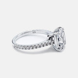 Bo.Dream Cushion Cut Cubic Zirconia CZ Engagement Rings for Women Platinum Plated Sterling Silver (6)