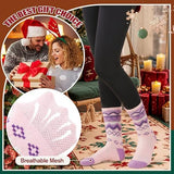 EBMORE Womens Merino Wool Hiking Socks Thermal Warm Winter Crew Cushion Work Boot Outdoor Socks 5 Pairs