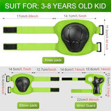 Kids Protective Gear Set Knee Pads for Kids 3-14 Years Toddler Knee and Elbow Pads with Wrist Guards 3 in 1 for Skating Cycling Bike Rollerblading Scooter