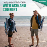 SUNNYFEEL Extra Wide Low Beach Chair 2 Pack 5 Position Lay Flat 500 LBS Heavy Duty, XL Oversized Folding Camping Chairs with Cup Holder for Outdoor/Sand, Portable Backpack Beach Chair for Adults