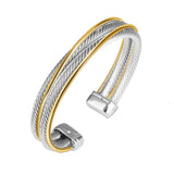 UNY JEWEL Jewelry Double Cross Over Twisted Cable Wire Bracelet Vintage Fashion Antique design Elegant Unique Retro Cuff Bangle Bracelet (Double Cross)