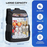 Maelstrom Backpack Cooler,36 Can Cooler Backpack,Soft Cooler Bag Insulated Leakproof,Lightweight Ice Chest Backpack,Travel Cooler Lunch Backpack for Camping,Hiking,Beach,Black