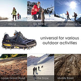 Crampons Ice Cleats Traction Snow Grips for Boots Shoes Women Men Anti Slip 19 Stainless Steel Spikes Safe Protect for Hiking Fishing Walking Climbing Mountaineering