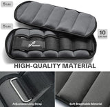 Sportneer Adjustable Ankle Weights 1 Pair 2 4 6 8 10 Lbs Leg Weight Straps for Women Men, Weighted Ankle Weights Set for Gym,Fitness, Workout,Walking, Jogging,1-5 lbs Each Ankle, 1 Pair 2-10 lbs