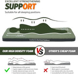 Self Inflating Sleeping Pad, 4in Ultra-Thick Foam Camping Cot Mattress with Air Pump Sack, Sleeping Mat for Adults Inflatable Camping Pad Mattress, Cot Bed, Travel, Car, Tent, Home, Army Green